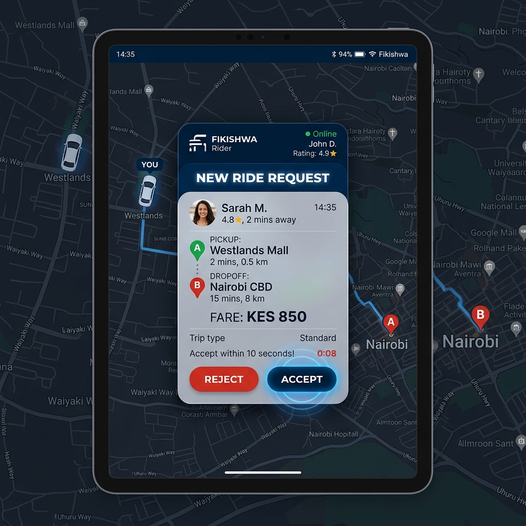 Fikishwa App Incoming Request
